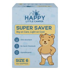 Happy Little Camper Nappies Junior Size 6 Ctn100