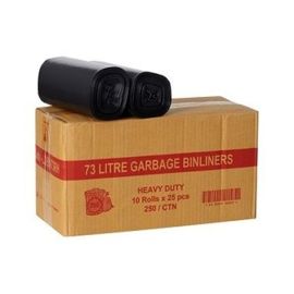 Bin Liner Heavy Duty 73 Litre Ctn 250 Rolls