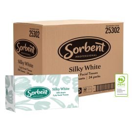 Sorbent Facial Tissue Silky White Box 200 ctn 24