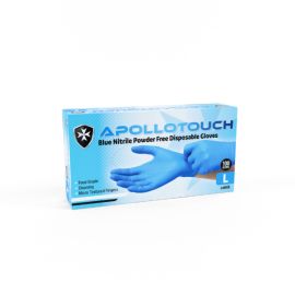Apollo Touch Nitrile Gloves Blue Large Box 100