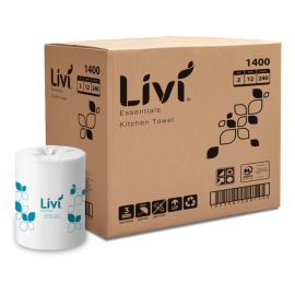 Livi Kitchen Towel Roll 1400 2ply 240 sheet ctn12