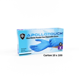 Apollo Touch Nitrile Gloves Blue X Large Ctn 10 x 100