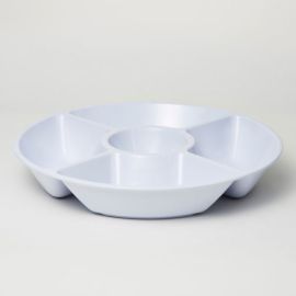 Deluxe White Melamine Pick & Dip Platter