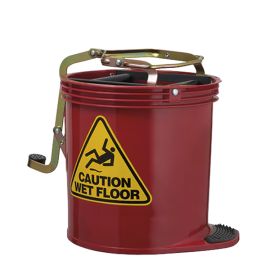 Mop Bucket Contractor Wringer Red 15L