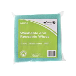 Raytex Viscose Wipes Green 38x38cm Pk12
