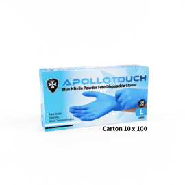 Apollo Touch Nitrile Gloves Blue Large Ctn 10 x 100