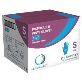Vinyl Gloves Blue Small P/F Ctn 10 x 100