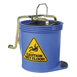 Mop Bucket Roller Plastic 16L with castors - Blue
