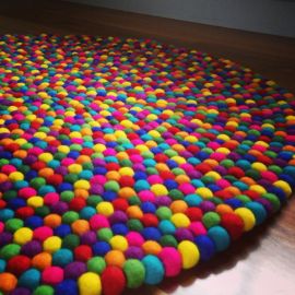 Rainbow Felt Ball Rug 1m