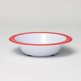 Junior Red & White Rimmed Melamine Bowl