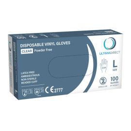 Vinyl Gloves Clear Large P/F Box 100