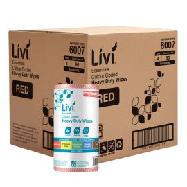 Livi Commercial Wipes Red 6007 Roll Each