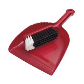 Oates Dustpan & Brush Set Red