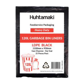 Bin Liner Heavy Duty 120L bx100