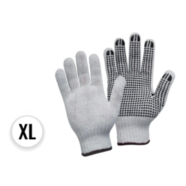 Poly Cotton Gloves Black Dots Ex Large Ctn240 pairs